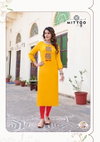 Palak Vol 37 By Mittoo Rayon Embroidery Kurtis Wholesalers In Delhi